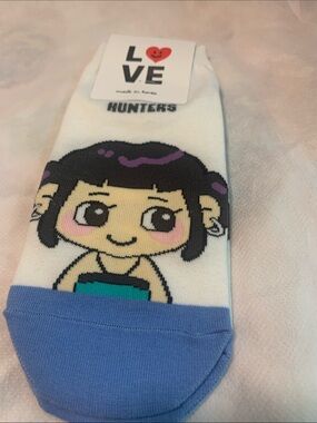 Kids Cute Cartoon Girl Ankle Socks — White, Blue, Black, Purple